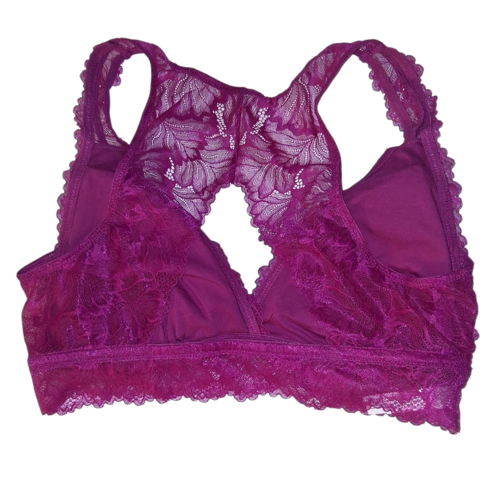 Auden Dark Pink Lace Racerback Bralette Size Xl